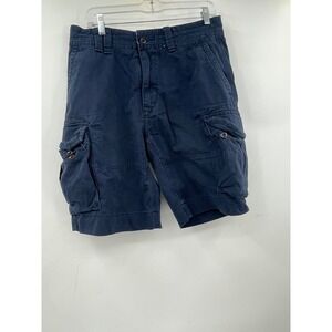Ralph Lauren Polo Chino Cargo Shorts Mens Size‎ 33 Navy Blue Classic Fit